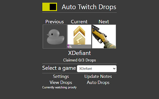 Auto Twitch Drops  from Chrome web store to be run with OffiDocs Chromium online