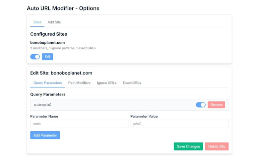 Auto URL Modifier  from Chrome web store to be run with OffiDocs Chromium online