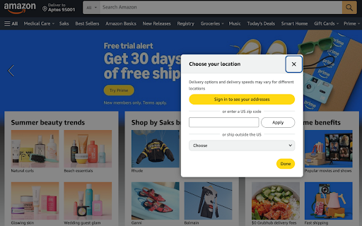 Auto ZIP Code Setter  from Chrome web store to be run with OffiDocs Chromium online
