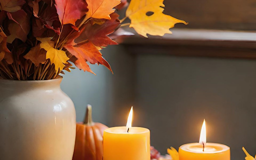 Autumn leaves and candles  from Chrome web store to be run with OffiDocs Chromium online