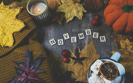 Autumn Still Life November Sign  from Chrome web store to be run with OffiDocs Chromium online