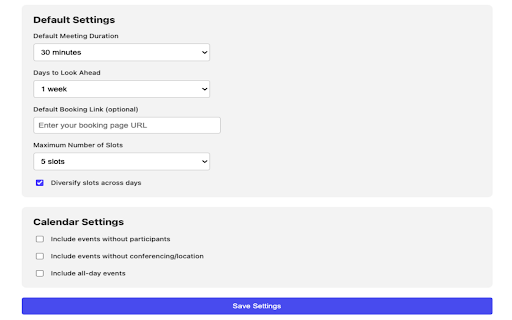 Availability Slots  from Chrome web store to be run with OffiDocs Chromium online