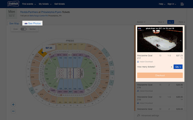 A View From My Seat on StubHub!  from Chrome web store to be run with OffiDocs Chromium online