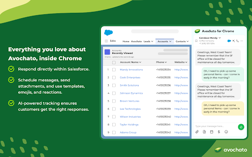Avochato Business Texting, Calls  Live Chat  from Chrome web store to be run with OffiDocs Chromium online