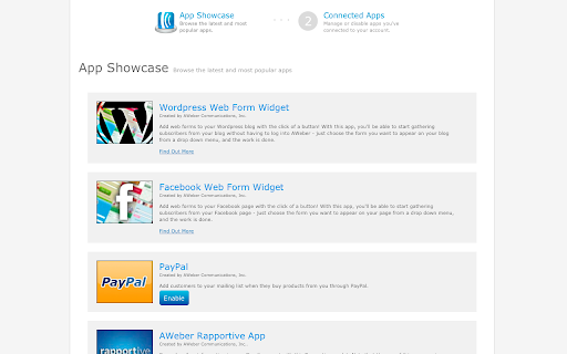 AWeber  from Chrome web store to be run with OffiDocs Chromium online