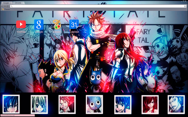 Superbe photo d'équipe de Fairy Tail 1366x768 de la boutique en ligne Chrome à exécuter avec OffiDocs Chromium en ligne