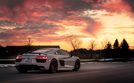A White Sports Car on the Road  from Chrome web store to be run with OffiDocs Chromium online