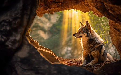 A wolf in its natural environment  from Chrome web store to be run with OffiDocs Chromium online