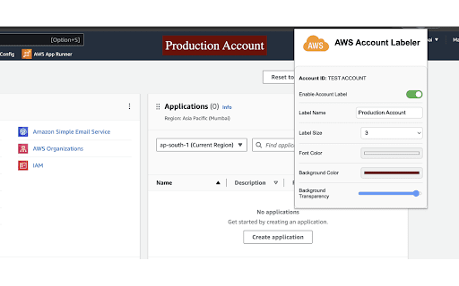 AWS Account Labeler  from Chrome web store to be run with OffiDocs Chromium online