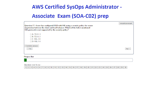 AWS Certified SysOps Administrator AssociateExam (SOA C02) prep plugin  from Chrome web store to be run with OffiDocs Chromium online