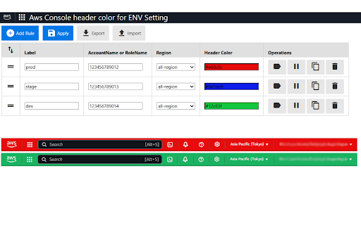AWS Color Header  from Chrome web store to be run with OffiDocs Chromium online