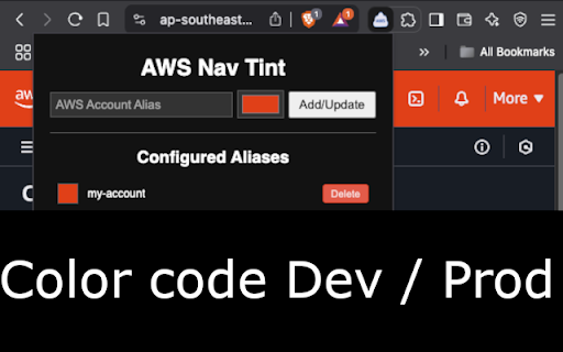 AWS Nav Tint  from Chrome web store to be run with OffiDocs Chromium online