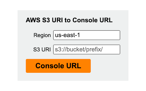 AWS S3 URI to Console URL  from Chrome web store to be run with OffiDocs Chromium online
