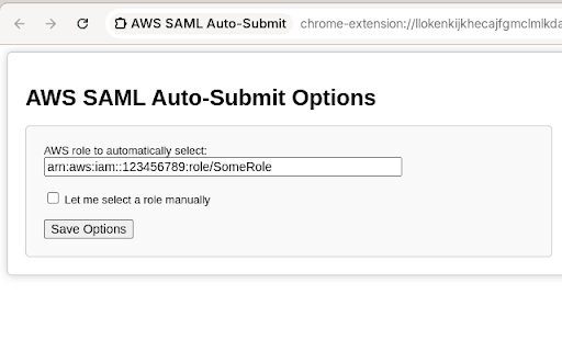 AWS SAML login form auto submit  from Chrome web store to be run with OffiDocs Chromium online
