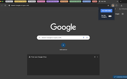 AWS Tab Sorter  from Chrome web store to be run with OffiDocs Chromium online