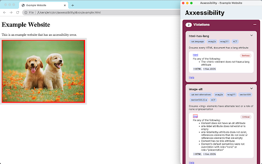 Axxessibility  from Chrome web store to be run with OffiDocs Chromium online