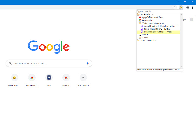 ayayas Bookmark Tree  from Chrome web store to be run with OffiDocs Chromium online