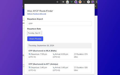 AYCF Route Finder  from Chrome web store to be run with OffiDocs Chromium online