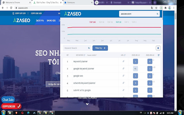 AzaSEO Extension  from Chrome web store to be run with OffiDocs Chromium online