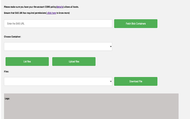 Azure Blob Browser  from Chrome web store to be run with OffiDocs Chromium online