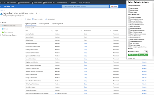 Azure Roles Activator  from Chrome web store to be run with OffiDocs Chromium online