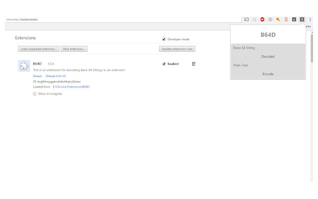B64D  from Chrome web store to be run with OffiDocs Chromium online