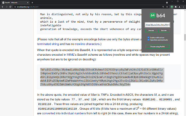 b64 easy Base64 decoding  from Chrome web store to be run with OffiDocs Chromium online