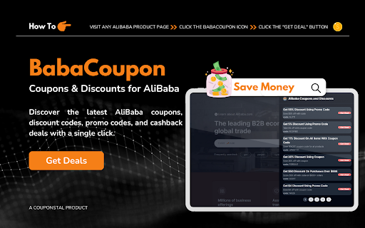 BabaCoupon Coupons  Discounts for AliBaba  from Chrome web store to be run with OffiDocs Chromium online