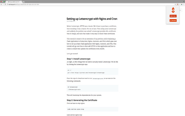 Backburner: Bookmark with a screenshot  from Chrome web store to be run with OffiDocs Chromium online