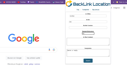 BackLinkLocation  from Chrome web store to be run with OffiDocs Chromium online