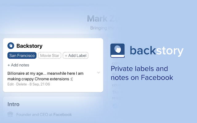 Backstory: Remember Your Facebook Friends!  from Chrome web store to be run with OffiDocs Chromium online