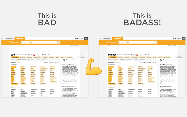 Bad to Badass  from Chrome web store to be run with OffiDocs Chromium online