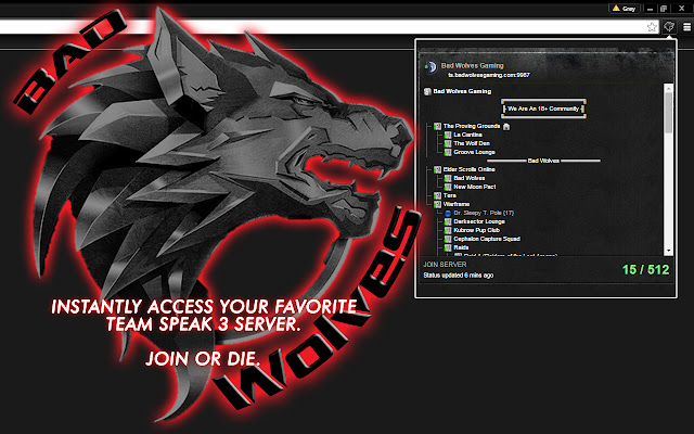 Bad Wolves Gaming Viewer  from Chrome web store to be run with OffiDocs Chromium online