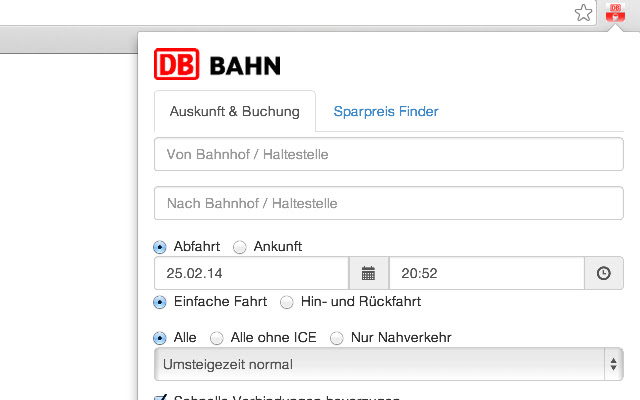 Bahn Auskunft  from Chrome web store to be run with OffiDocs Chromium online