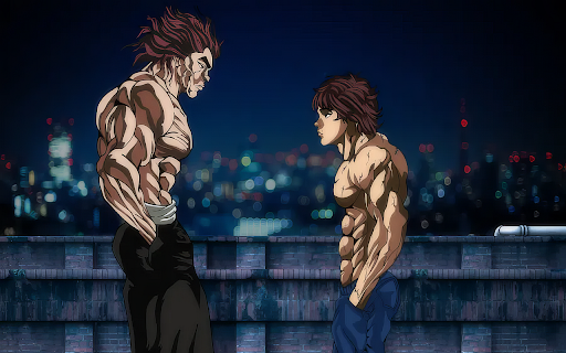 Baki and Yujirou Hanma Browser Theme  from Chrome web store to be run with OffiDocs Chromium online