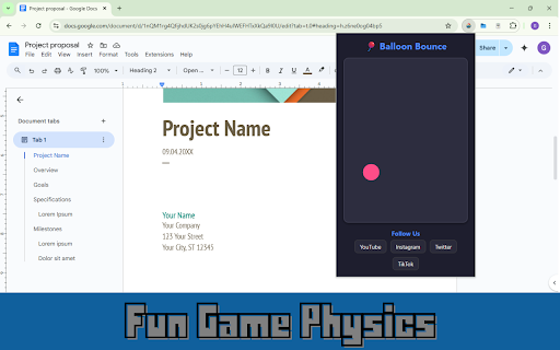 Balloon Bounce  from Chrome web store to be run with OffiDocs Chromium online