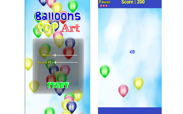 Balloons Pop Art  from Chrome web store to be run with OffiDocs Chromium online