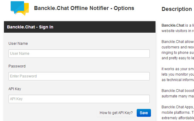 Banckle.Chat Offline Notifier  from Chrome web store to be run with OffiDocs Chromium online