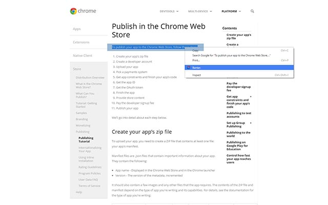 Bantan  from Chrome web store to be run with OffiDocs Chromium online