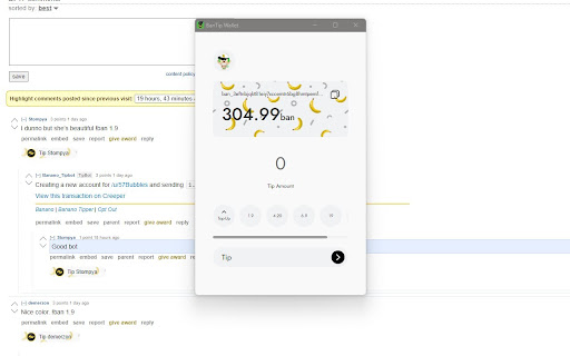 BanTip  from Chrome web store to be run with OffiDocs Chromium online