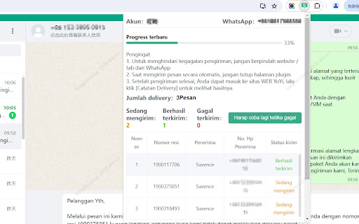 Bantuan untuk bulk WhatsAPP stasiun  from Chrome web store to be run with OffiDocs Chromium online