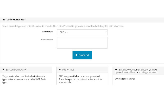 Barcode Generator for free with this tool  from Chrome web store to be run with OffiDocs Chromium online