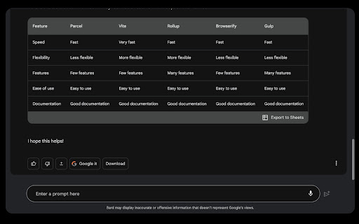 Bard2PDF  from Chrome web store to be run with OffiDocs Chromium online