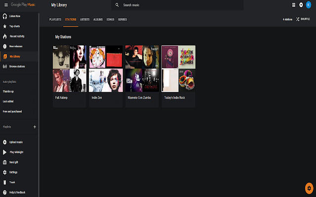 Barebones Google Play Music UI  from Chrome web store to be run with OffiDocs Chromium online