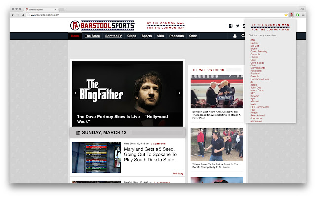 Barstool Bad Blogger Extension  from Chrome web store to be run with OffiDocs Chromium online