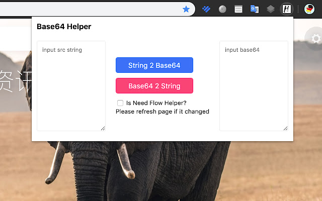Base64 Helper  from Chrome web store to be run with OffiDocs Chromium online