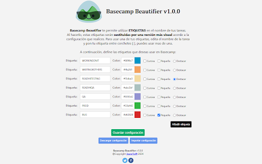 Basecamp Beautifier  from Chrome web store to be run with OffiDocs Chromium online