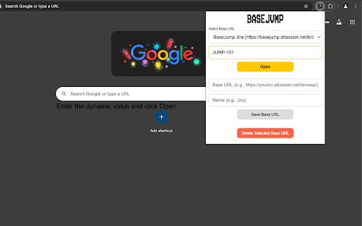 BaseJump  from Chrome web store to be run with OffiDocs Chromium online