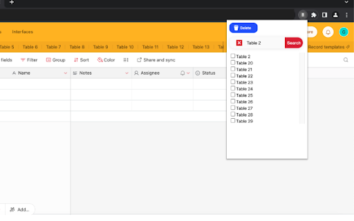 Base Table Hider  from Chrome web store to be run with OffiDocs Chromium online