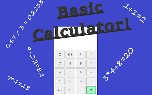 Basic Calculator  from Chrome web store to be run with OffiDocs Chromium online